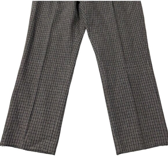Miu Miu Wool Cashmere Check plaid Cropped Pants Gray Straight Leg IT 44 (US 8) - Picture 9 of 12